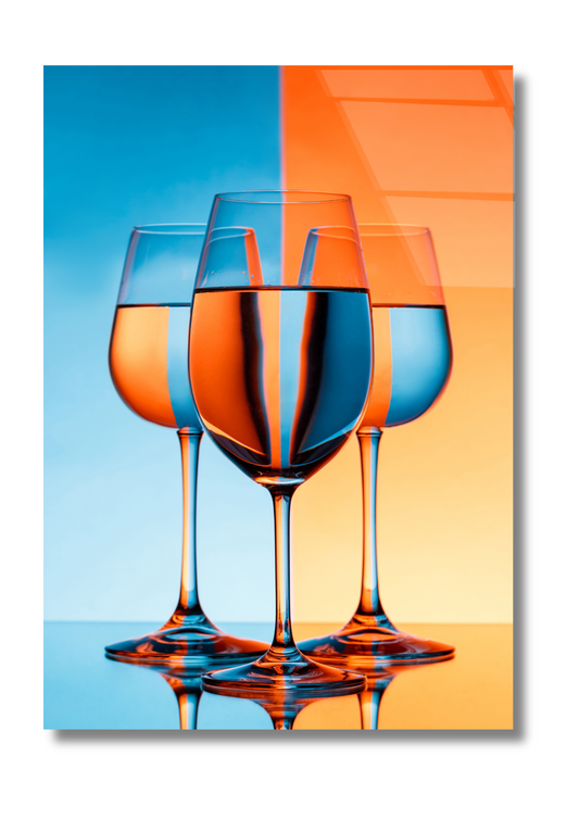 Wine Glasses - Glass Wall Art