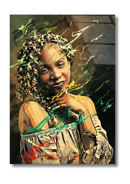 Elegant Portrait - Glass Wall Art