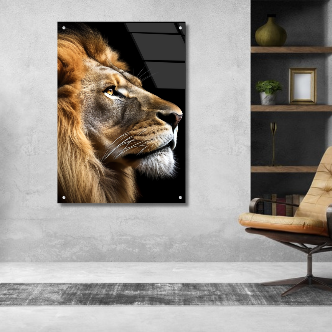 Graceful Lion - Glass Wall Art