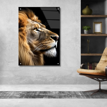 Graceful Lion - Glass Wall Art