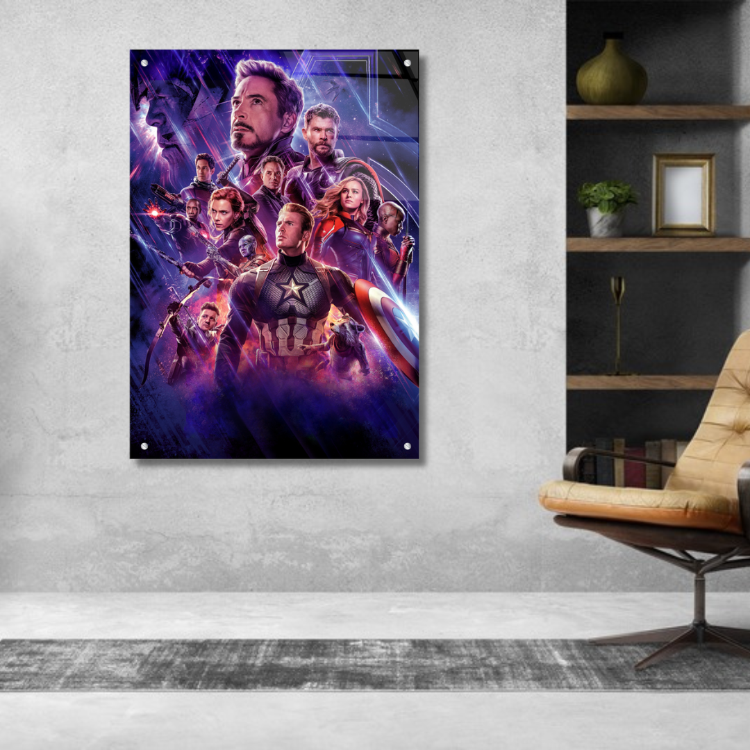 Avengers Endgame Glass Wall Art