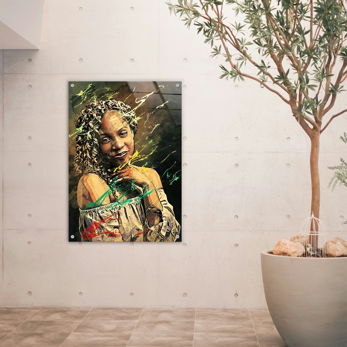 Elegant Portrait - Glass Wall Art