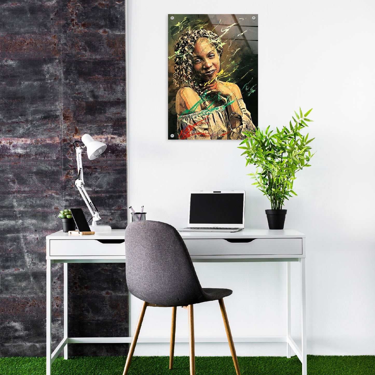 Elegant Portrait - Glass Wall Art