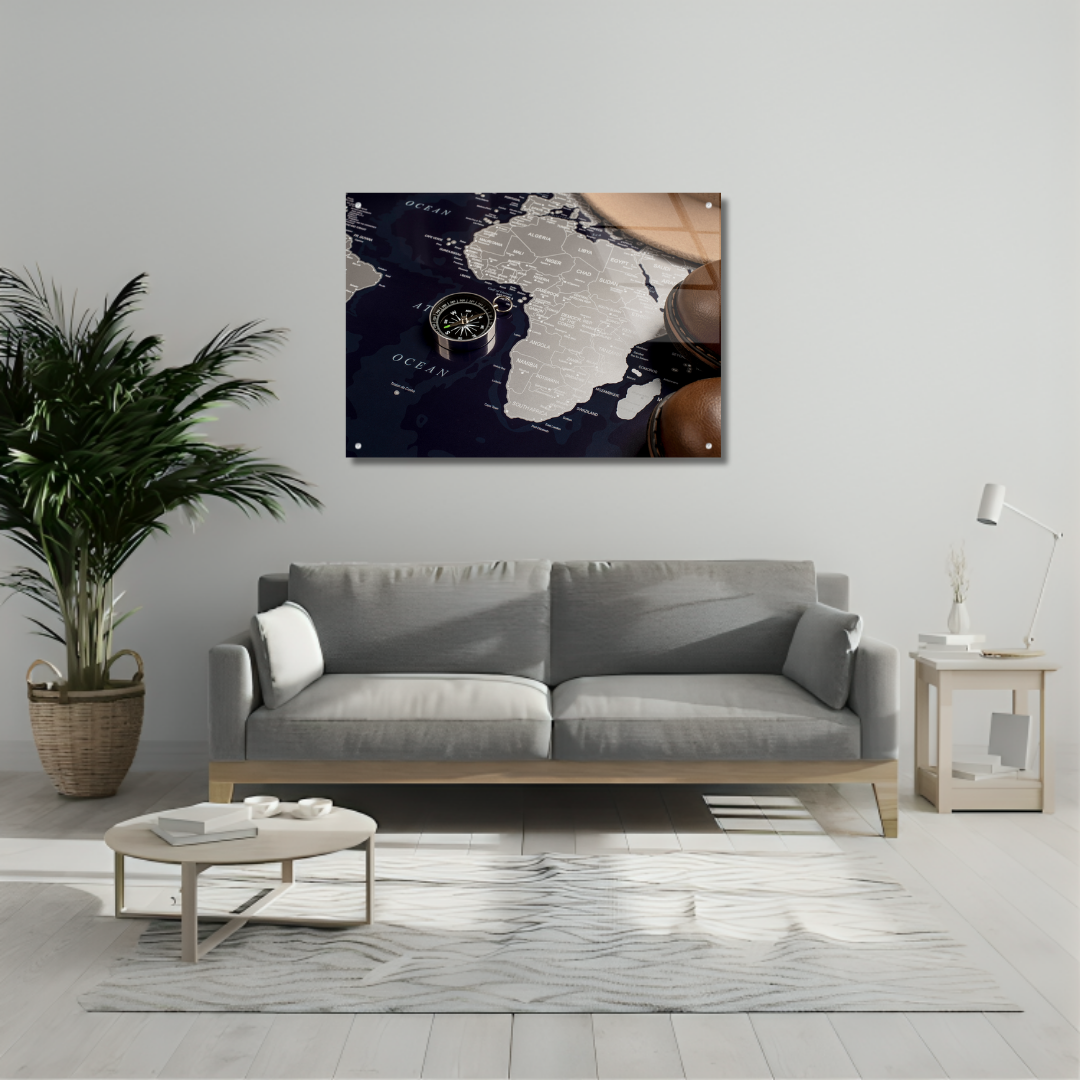 African Map - Glass Wall Art