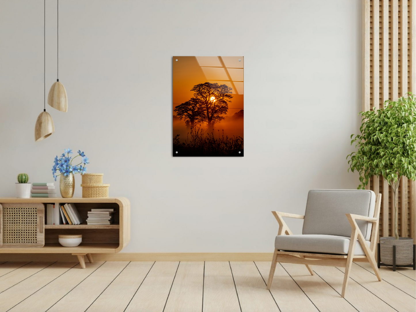 Beautiful African Sunset: Glass Wall Art