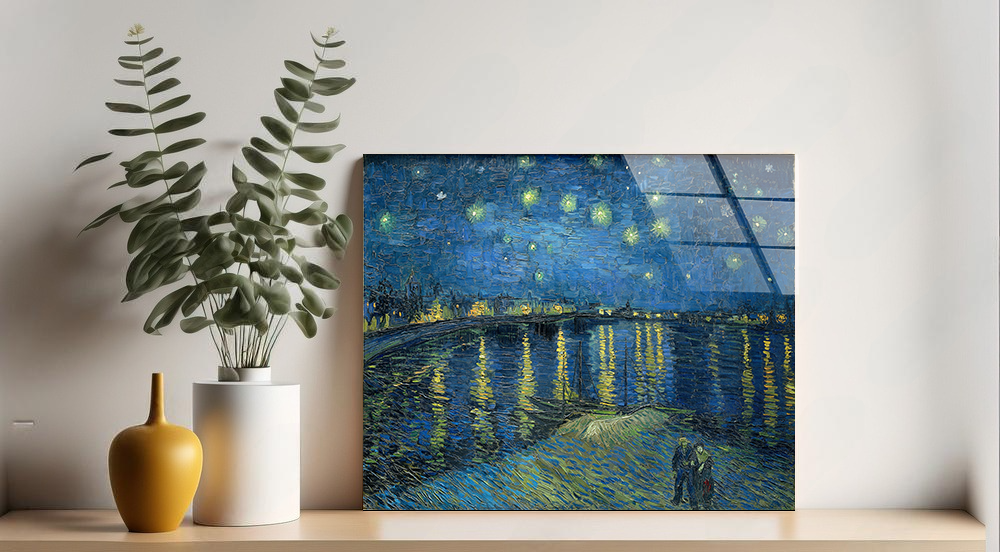 Van Gogh Starry Night Over the Rhone - Glass Wall Art