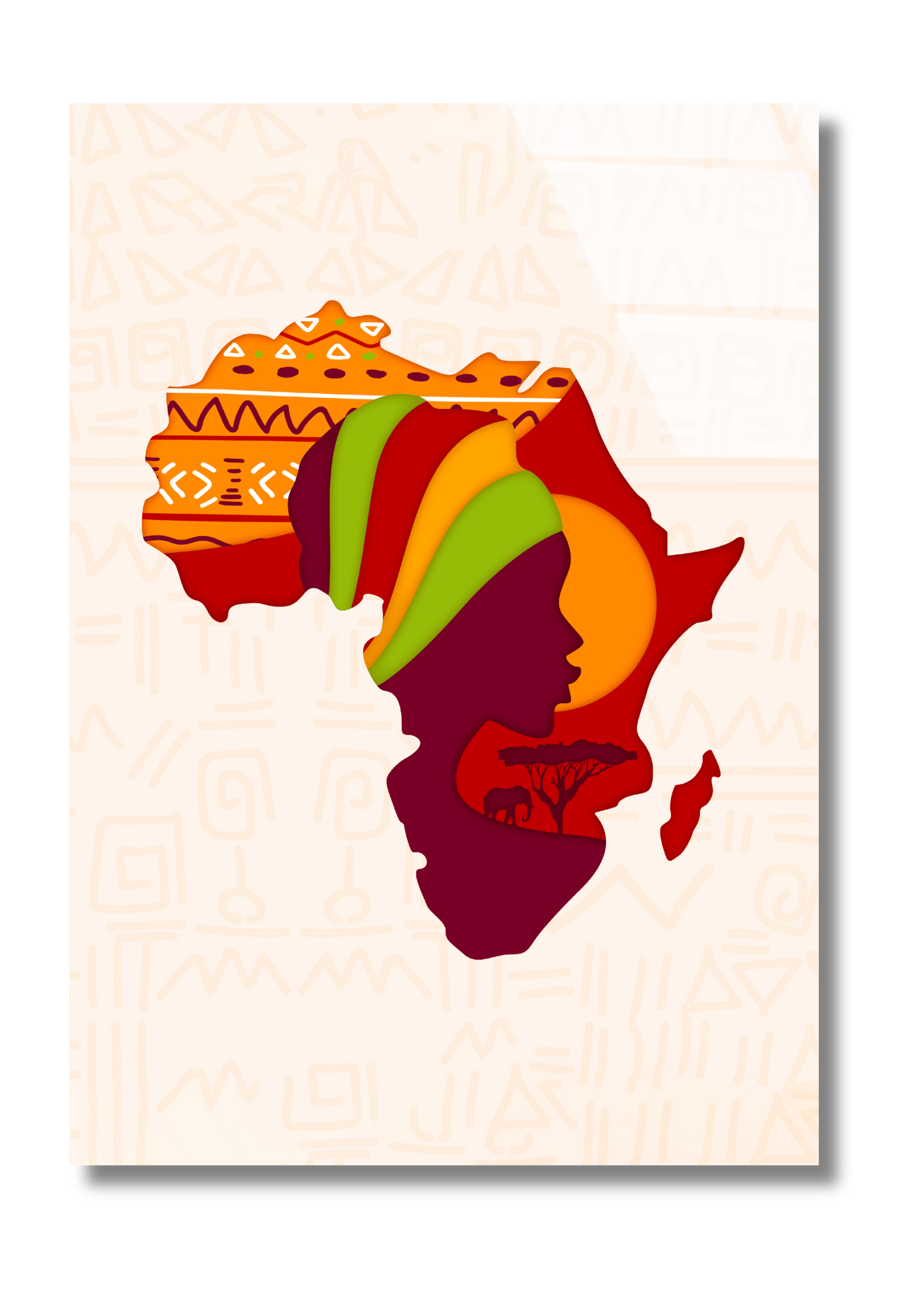 African Tapestry - Glass Wall Art