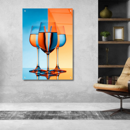 Wine Glasses - Glass Wall Art